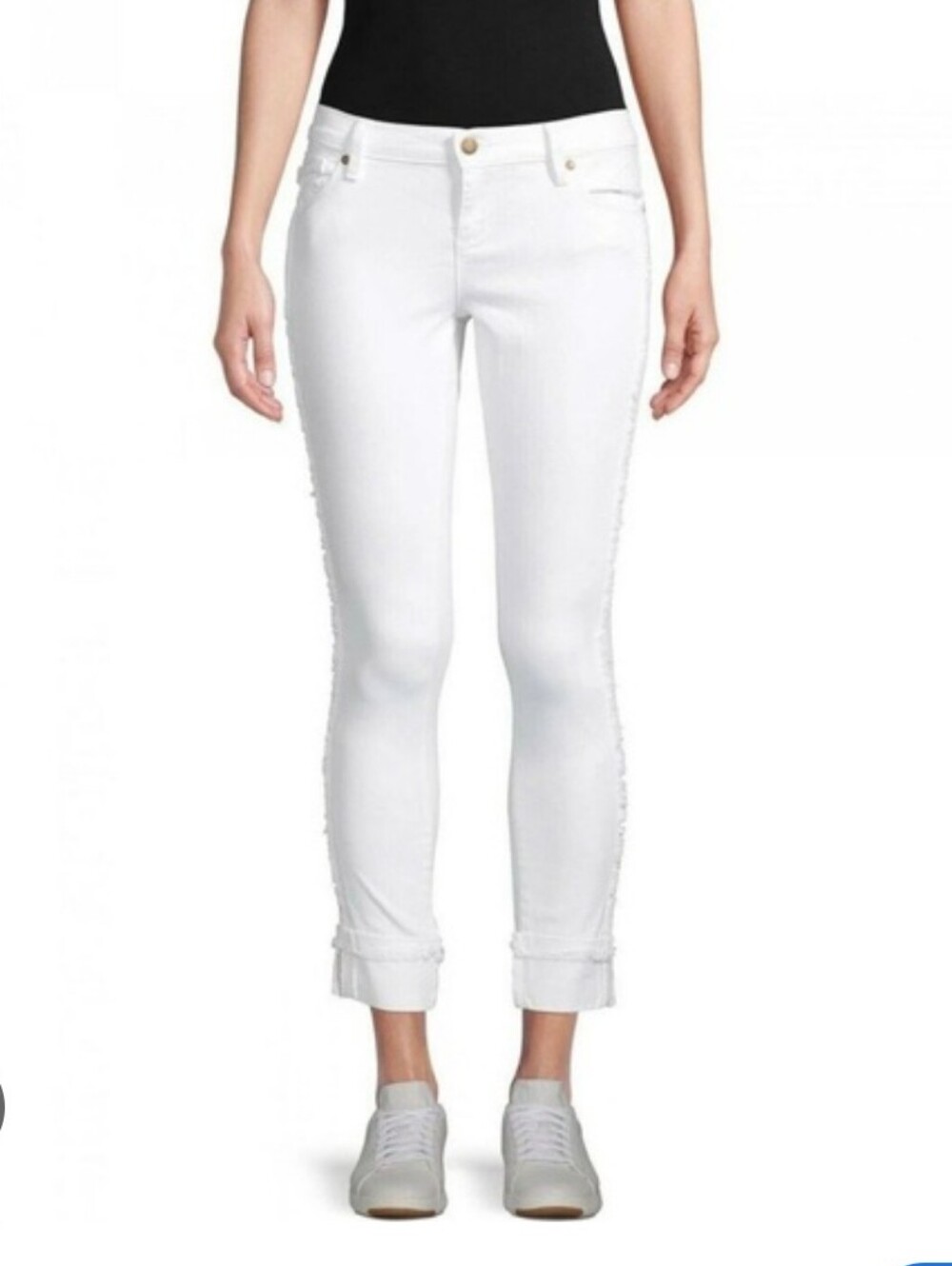 Karl Lagerfeld Paris Jeans Pant Women White Sz10 Straight Leg Cotton Casual